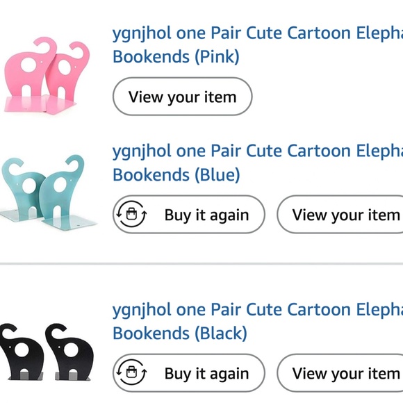 Cutest ygnjhol Paired Cartoon Elephant Nonskid Bookends Art Bookend Metal - Picture 5 of 5